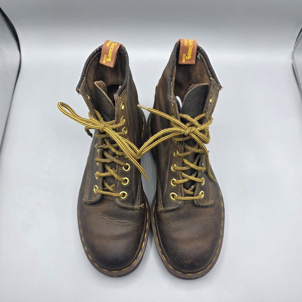 Vtg Dr Martens Boots UK 4 Womens 6 US Brown Leather 8 Eye Combat‎ England Mens 5 - Picture 4 of 16